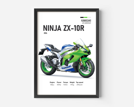 Kawasaki Ninja ZX-10R 2024 Motorcycle Poster