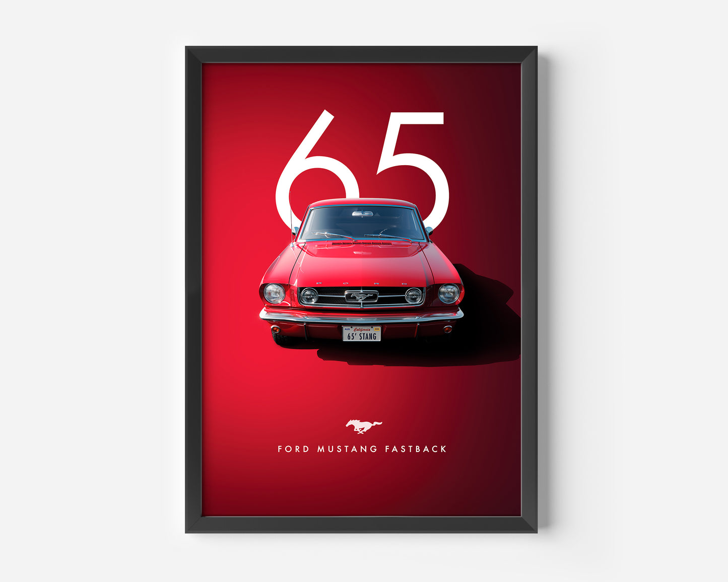 Ford Mustang Fastback Red Poster