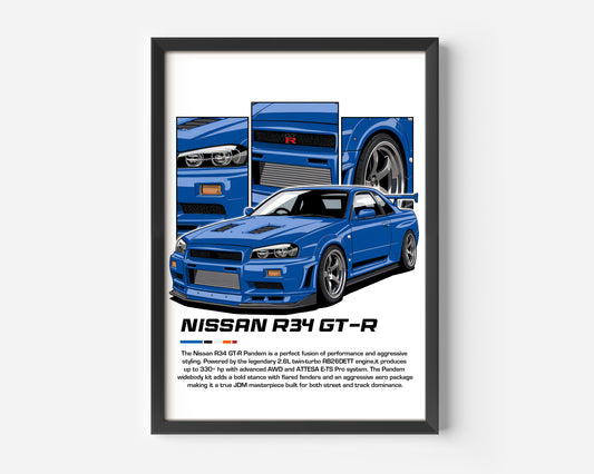 Nissan GT-R R34 Poster