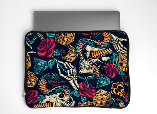 Skull Blossom Laptop Sleeve