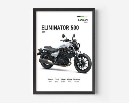 Kawasaki Eliminator 500 2025 Motorcycle Poster