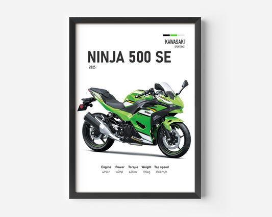 Kawasaki Ninja 500 SE 2024 Motorcycle Poster