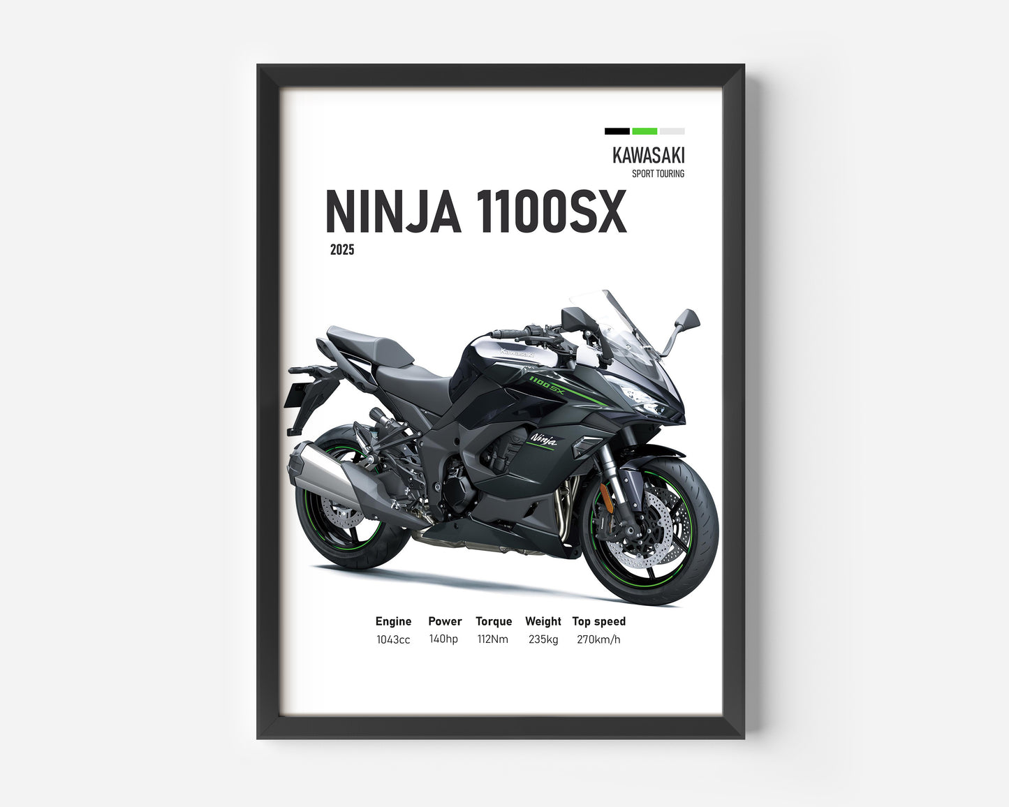 Kawasaki Ninja 1100SX 2025 Motorcycle Poster