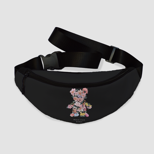 Bloom Bear Fanny Pack black