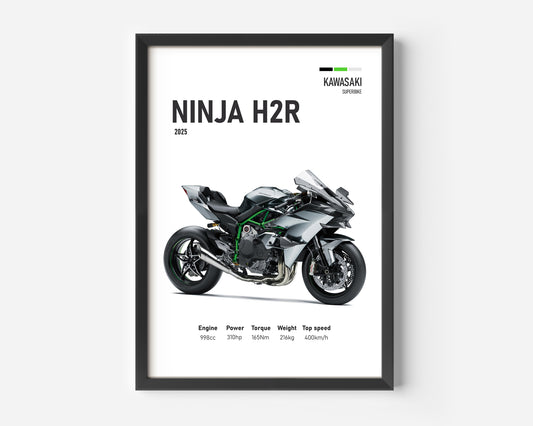 Kawasaki Ninja H2R SX 2025 Motorcycle Poster