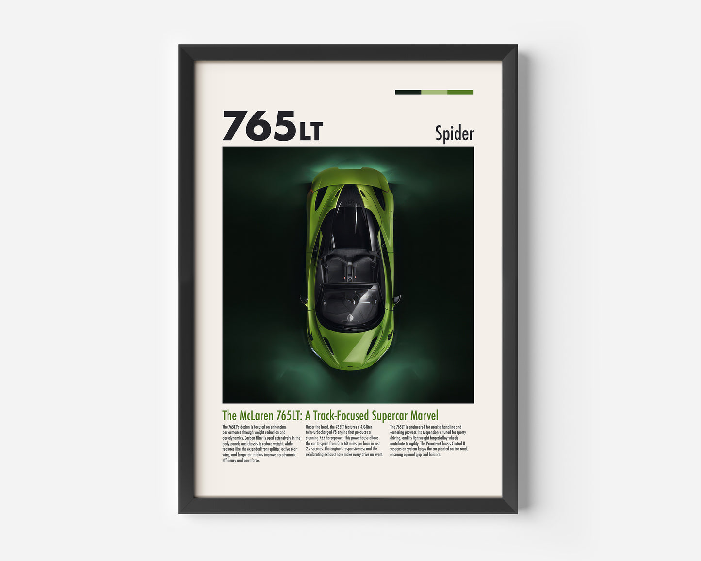 McLaren 765LT Spider Green Poster