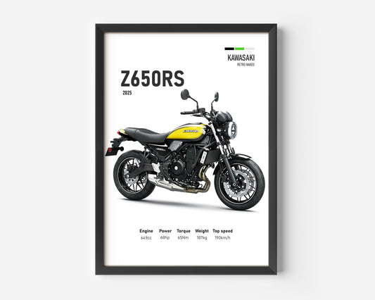 Kawasaki Z650RS 2025 Motorcycle Poster