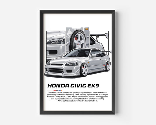 Honda Civic EK9 Poster
