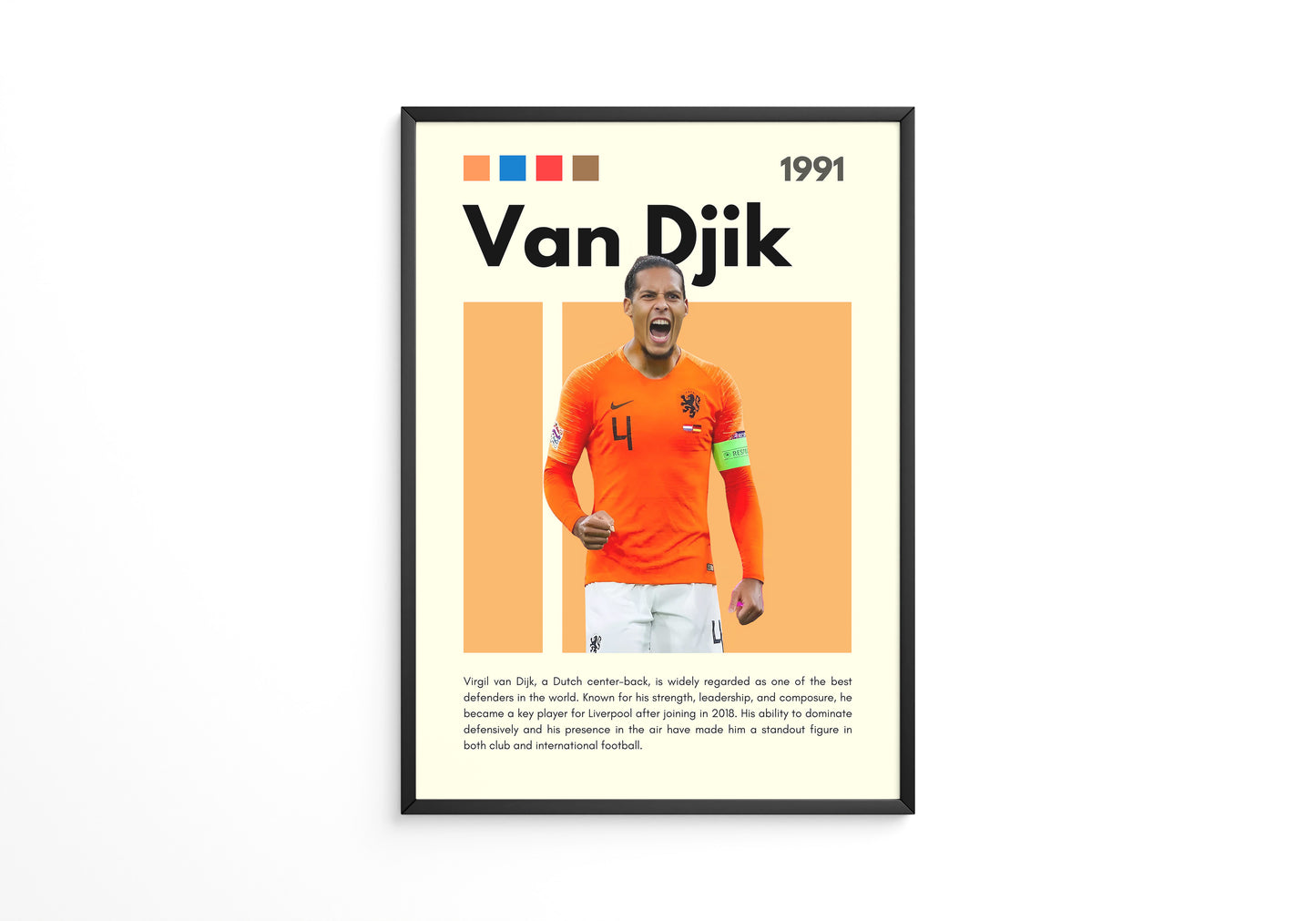 Virgil van Dijk 1991 Poster