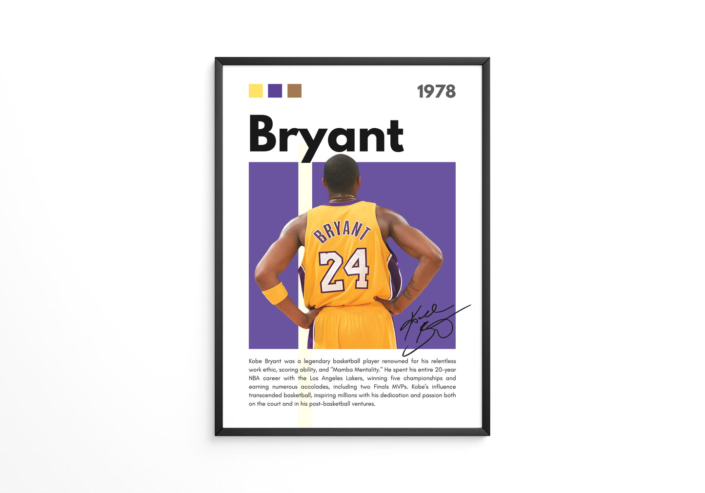 Kobe Bryant Back 1978 Poster