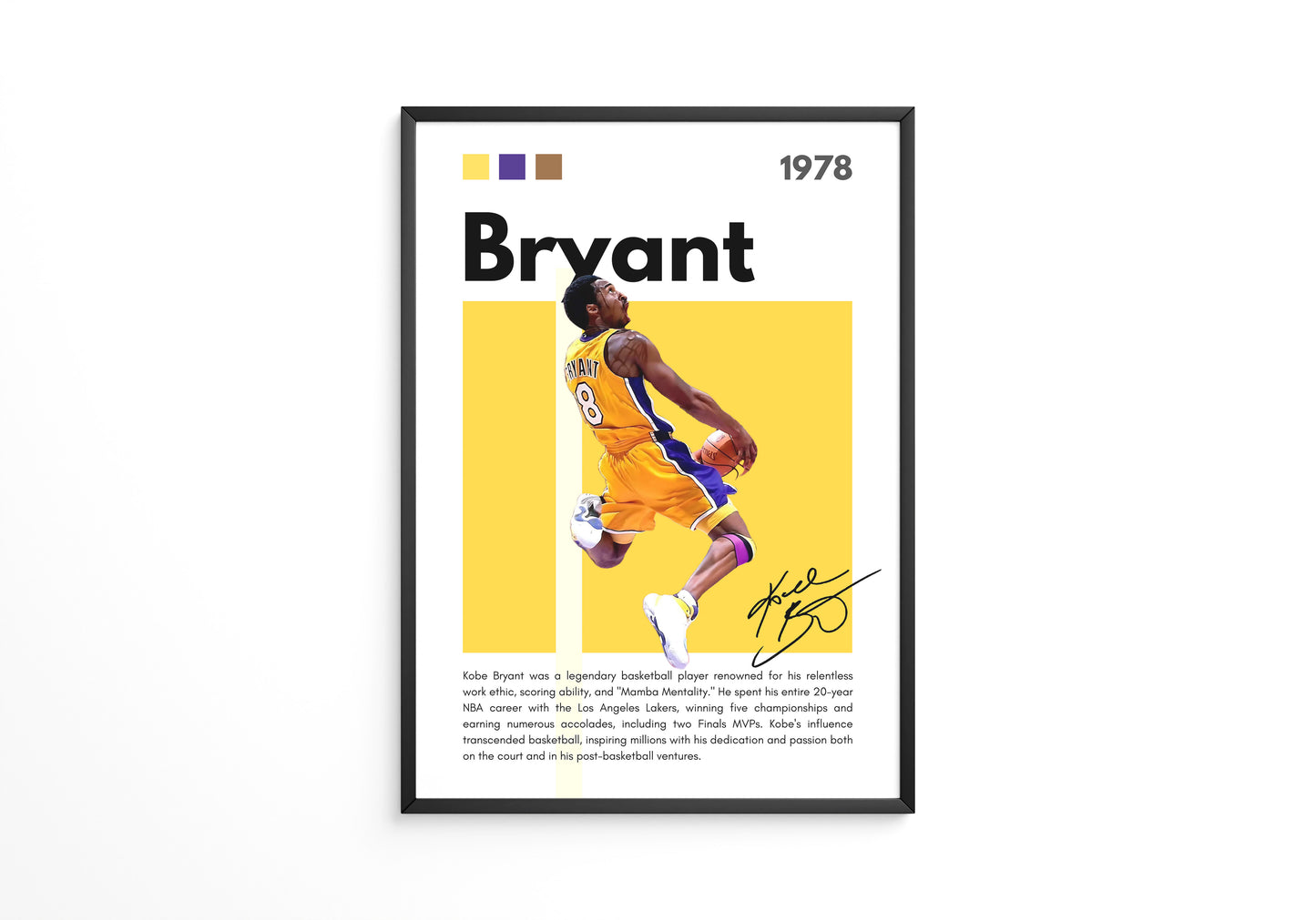 Kobe Bryant Flying 1978 Poster