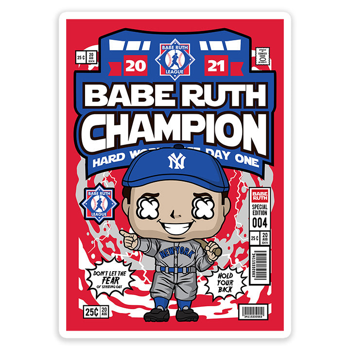 Babe Ruth pop Art Sticker
