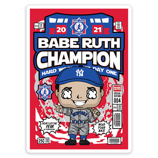 Babe Ruth pop Art Sticker