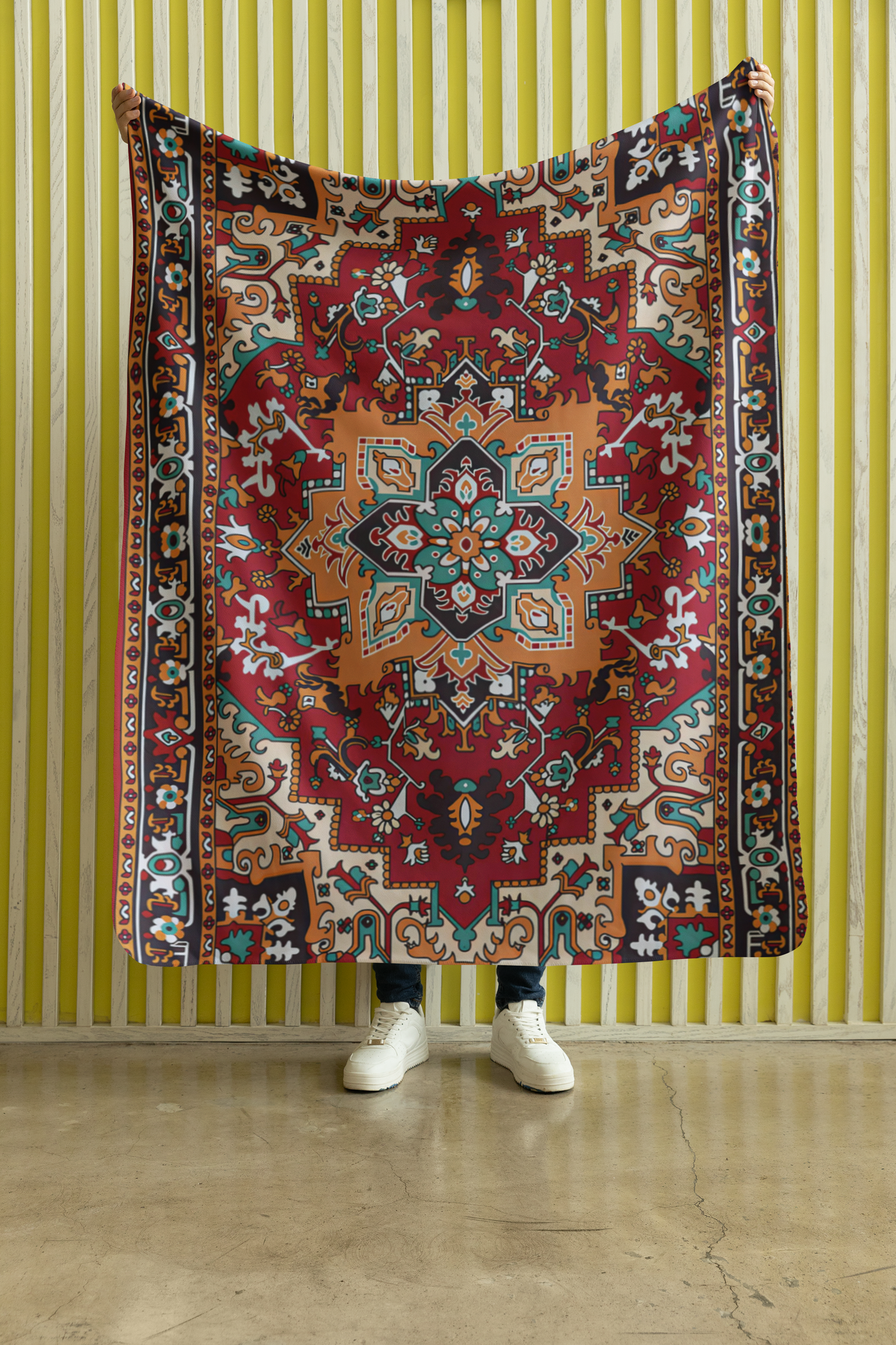 Soft woven carpet-style throw blanket from Dank Nâ Drip, perfect for adding warmth and style to your home.