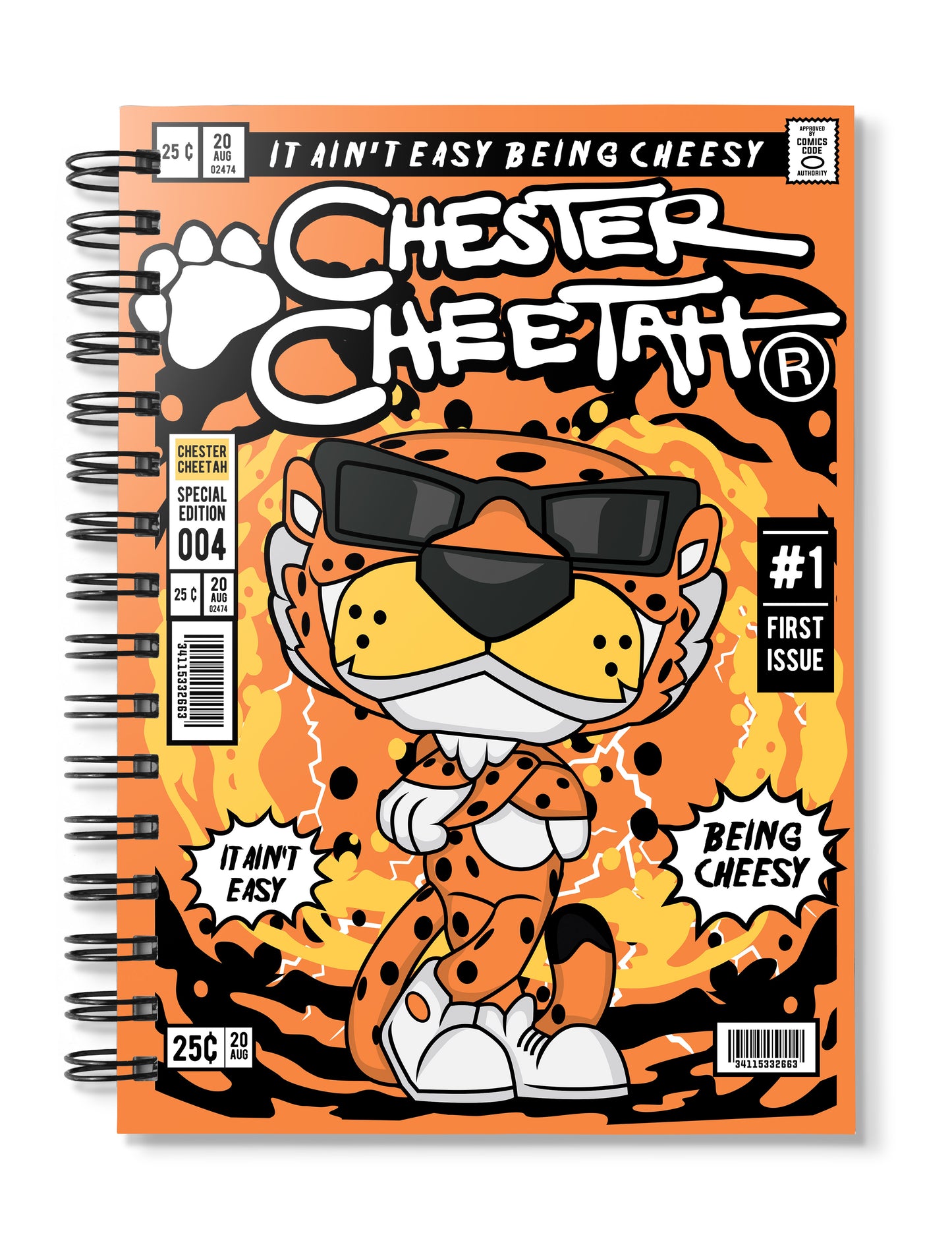 chester cheetah pop art notebook