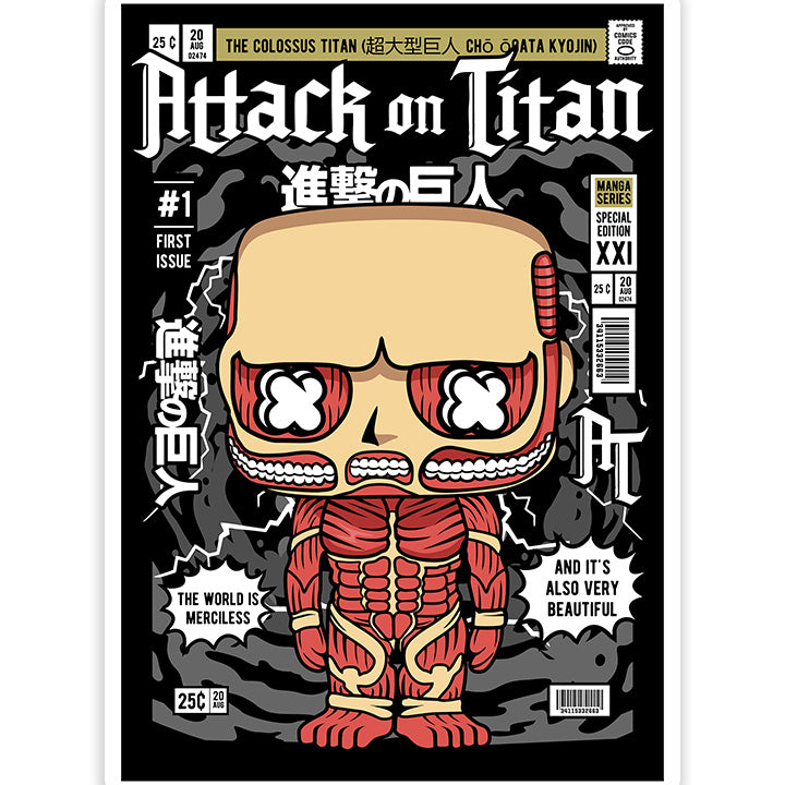 Colossal Titan pop Art Sticker