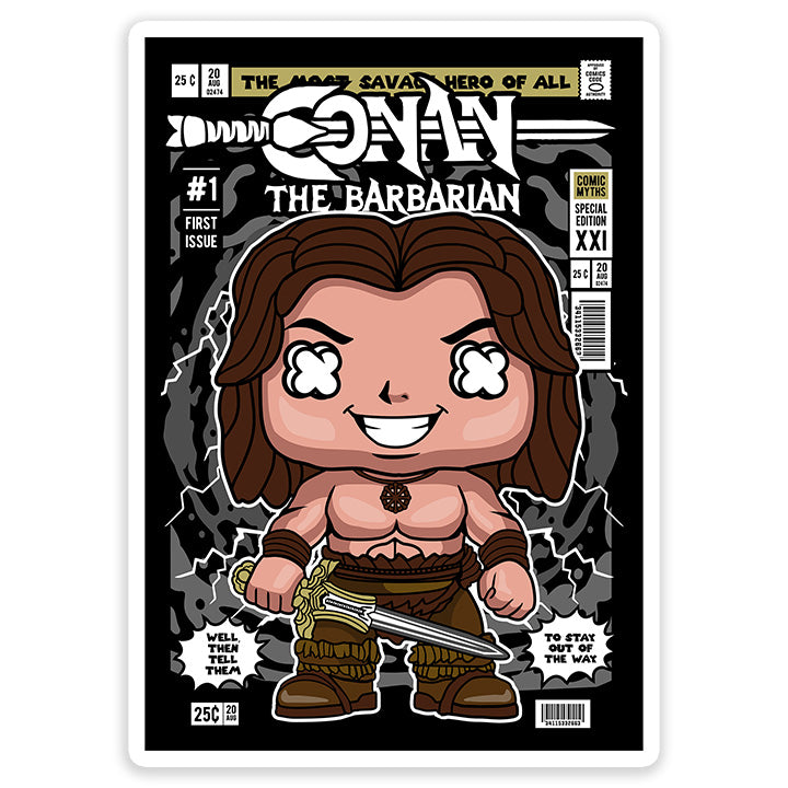 Conan The Barbarian pop Art Sticker