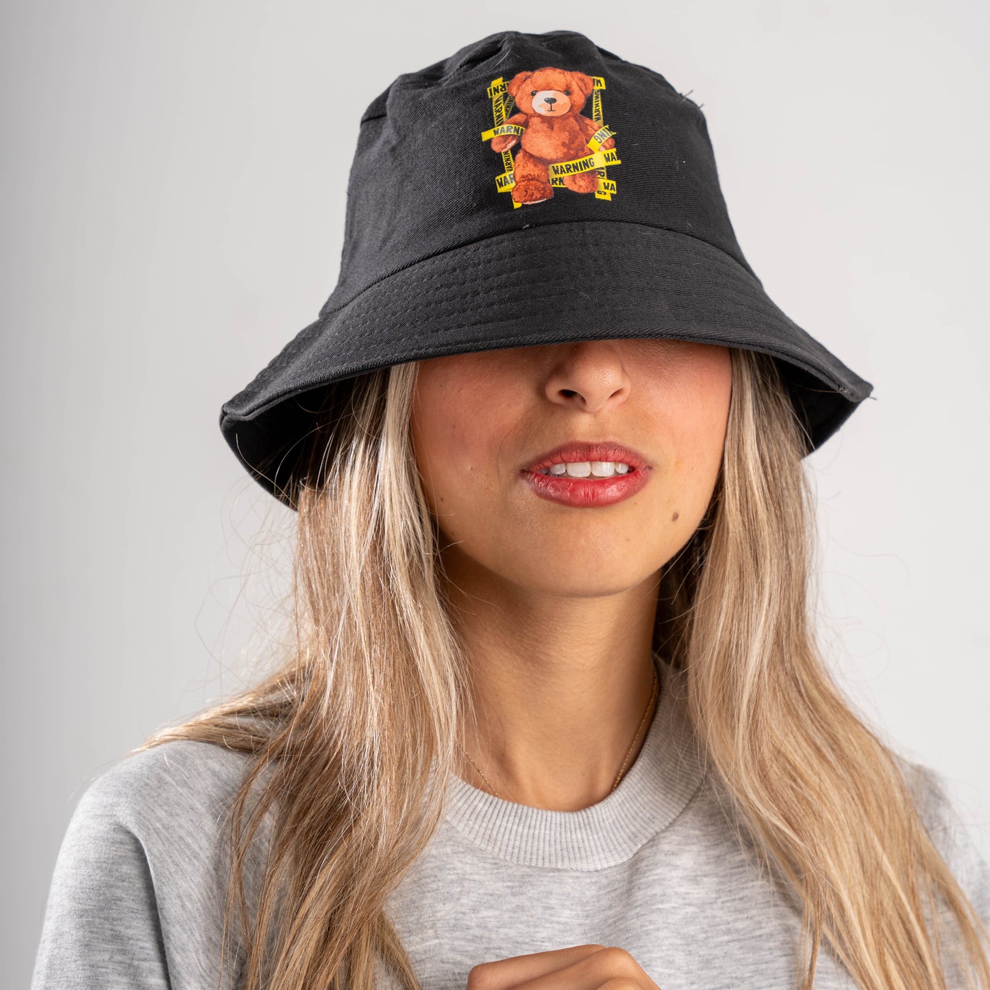 Warning Bear Bucket Hat
