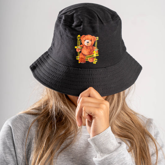 Warning Bear Bucket Hat