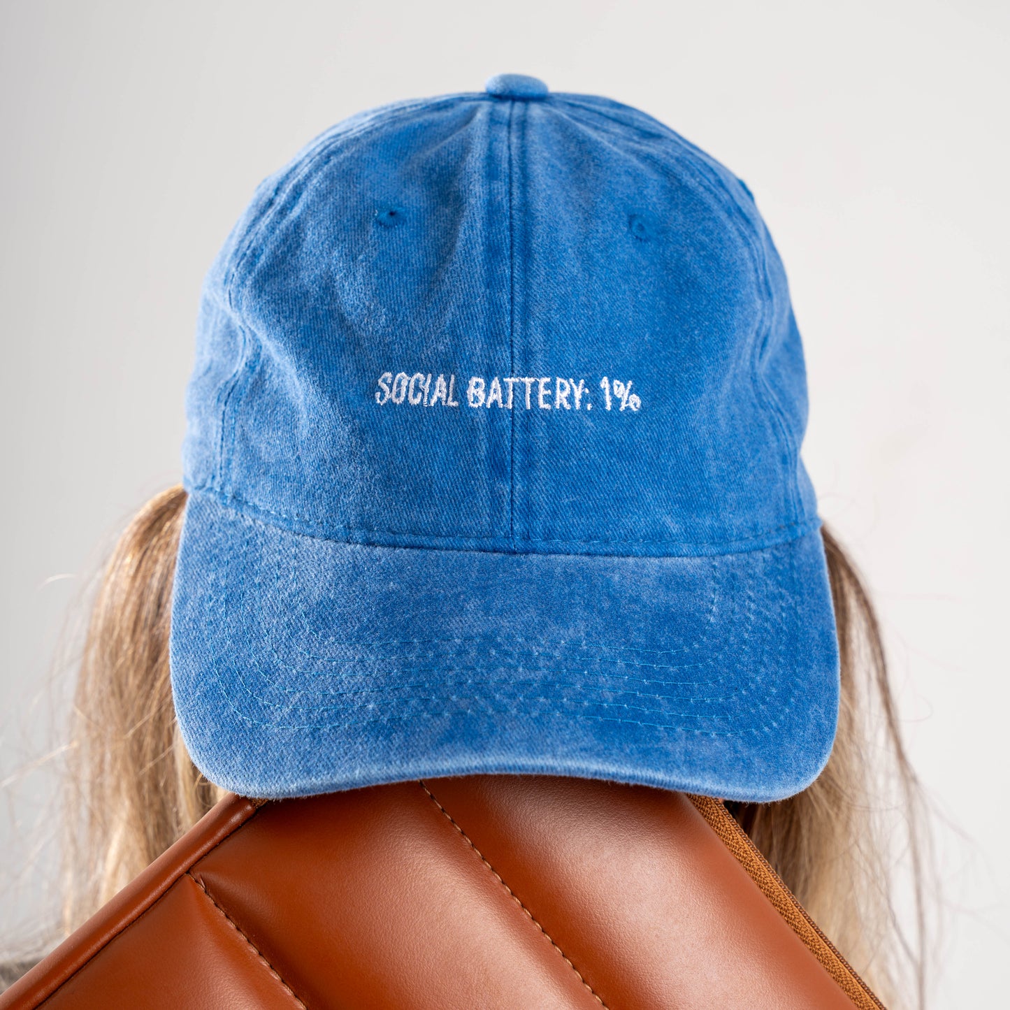 Social Battery 1% Washed Cap