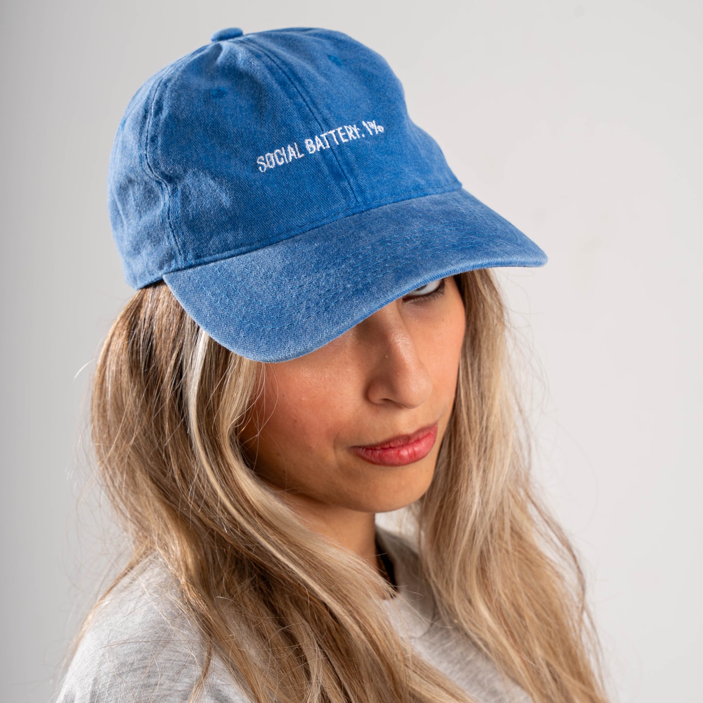 Social Battery 1% Washed Cap