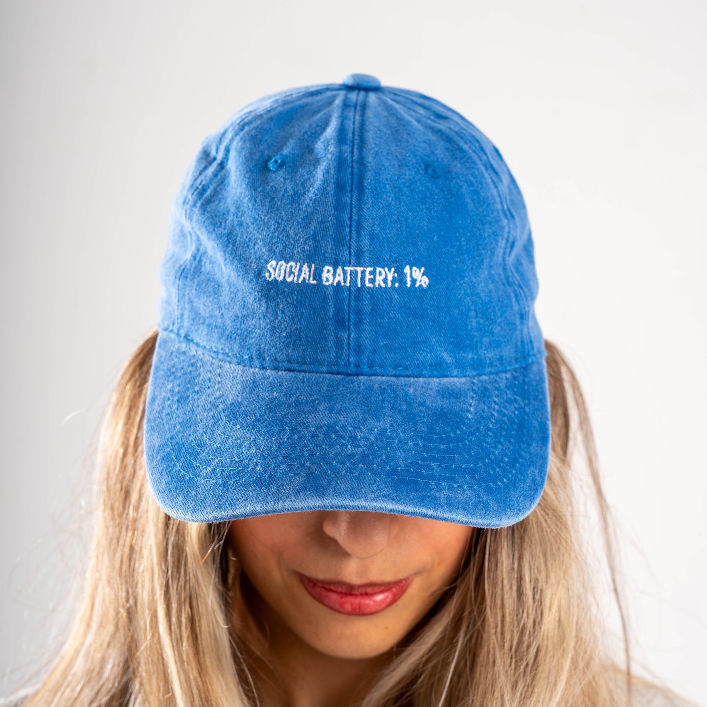 Social Battery 1% Washed Cap