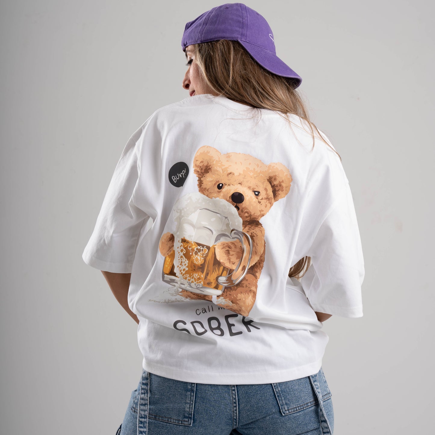 Call me Sober Bear Oversized Tee's