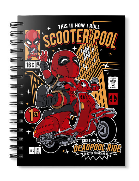 Deadpool Scooter Pop Art Notebook