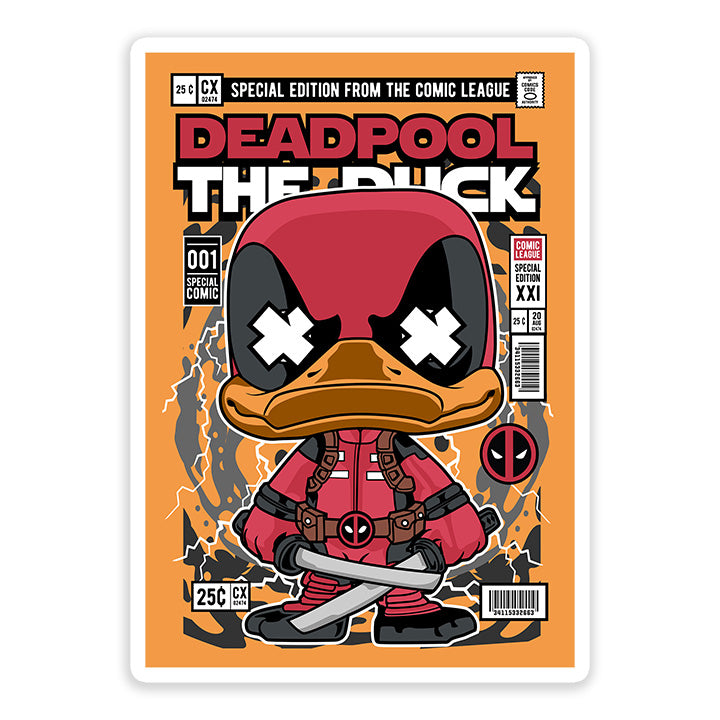 Deadpool The Duck pop Art Sticker