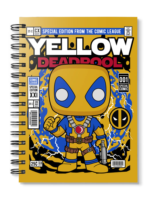 Deadpool Yellow pop Art Notebook