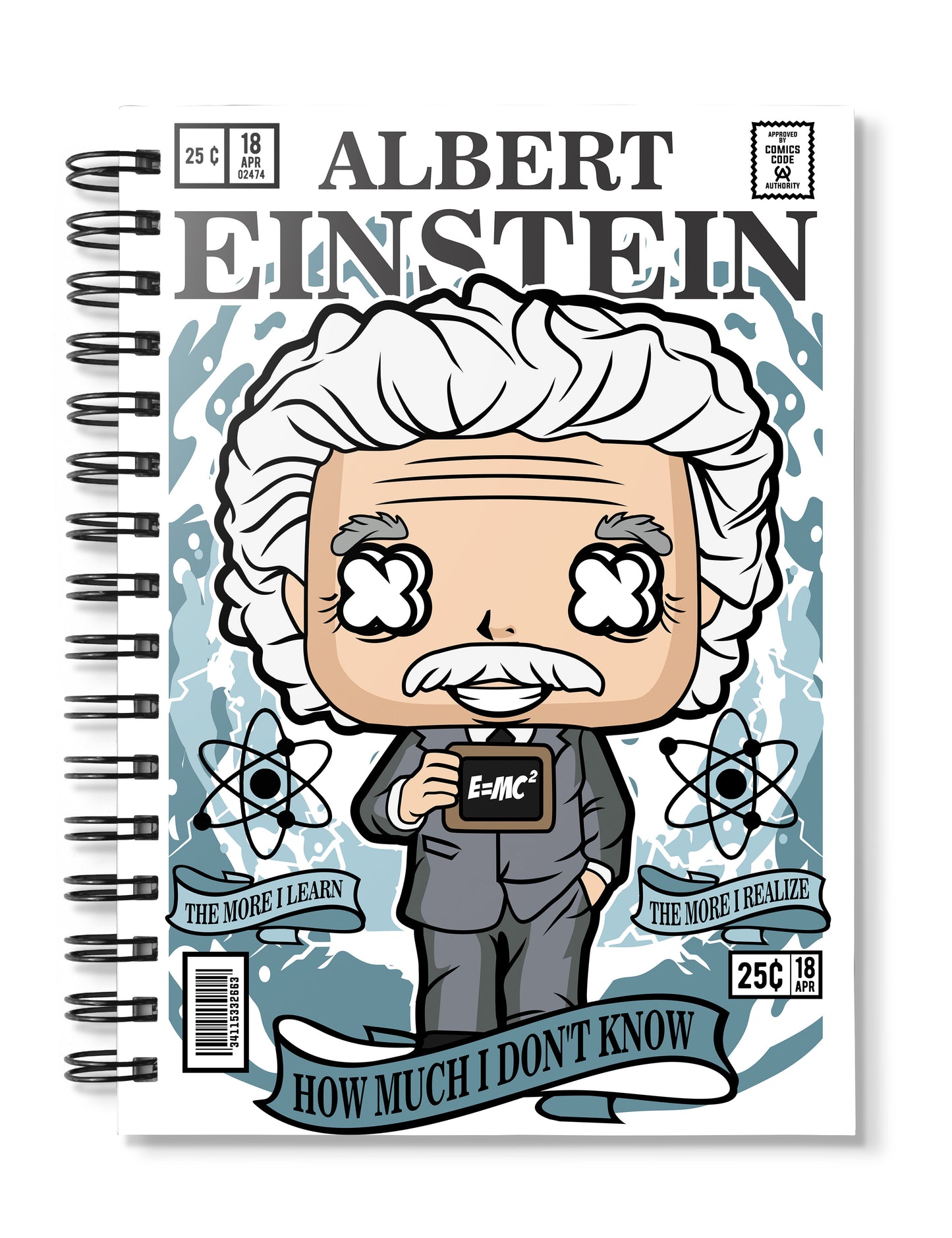albert einstein pop art notebook