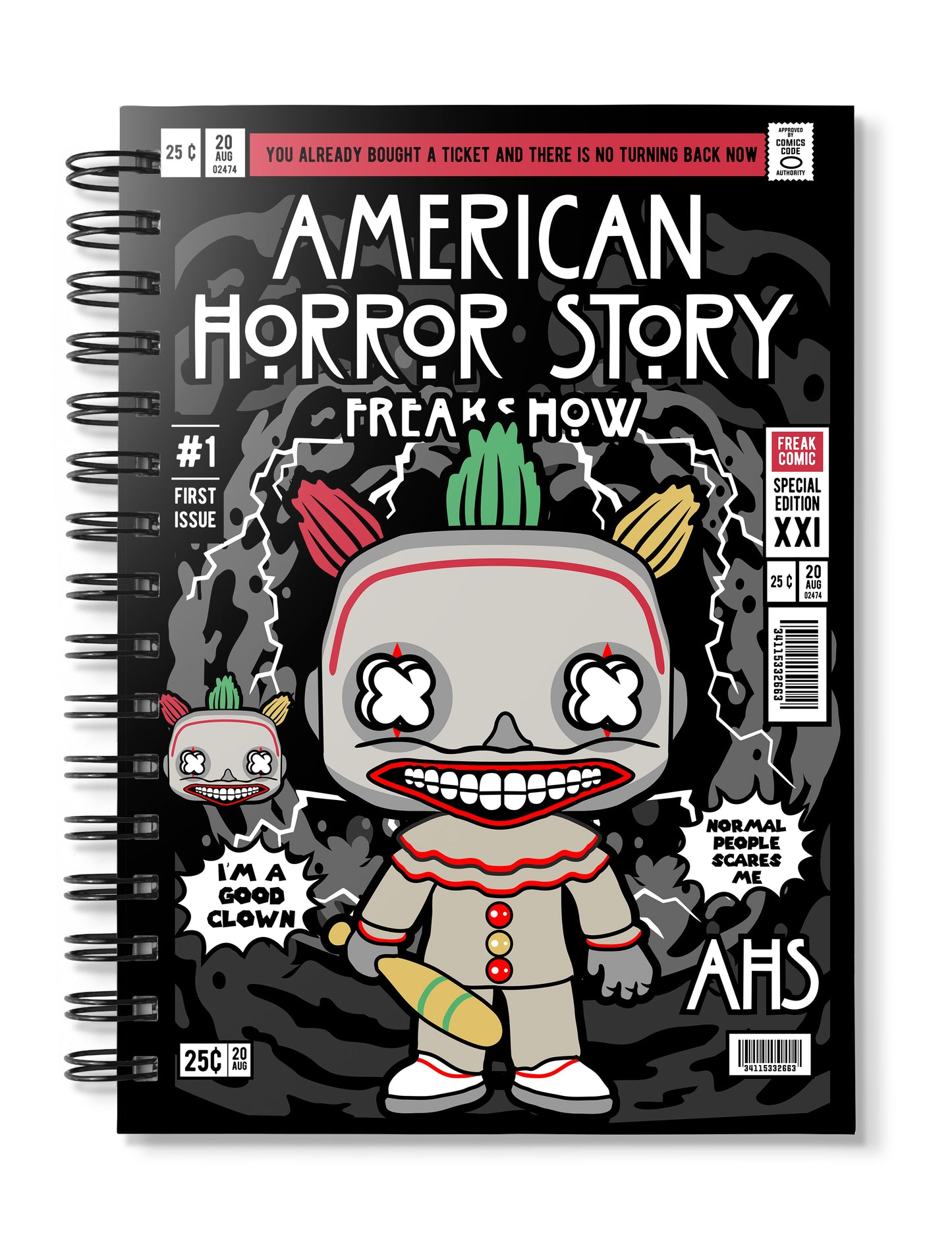 Freak Show American Horror Pop Art Notebook