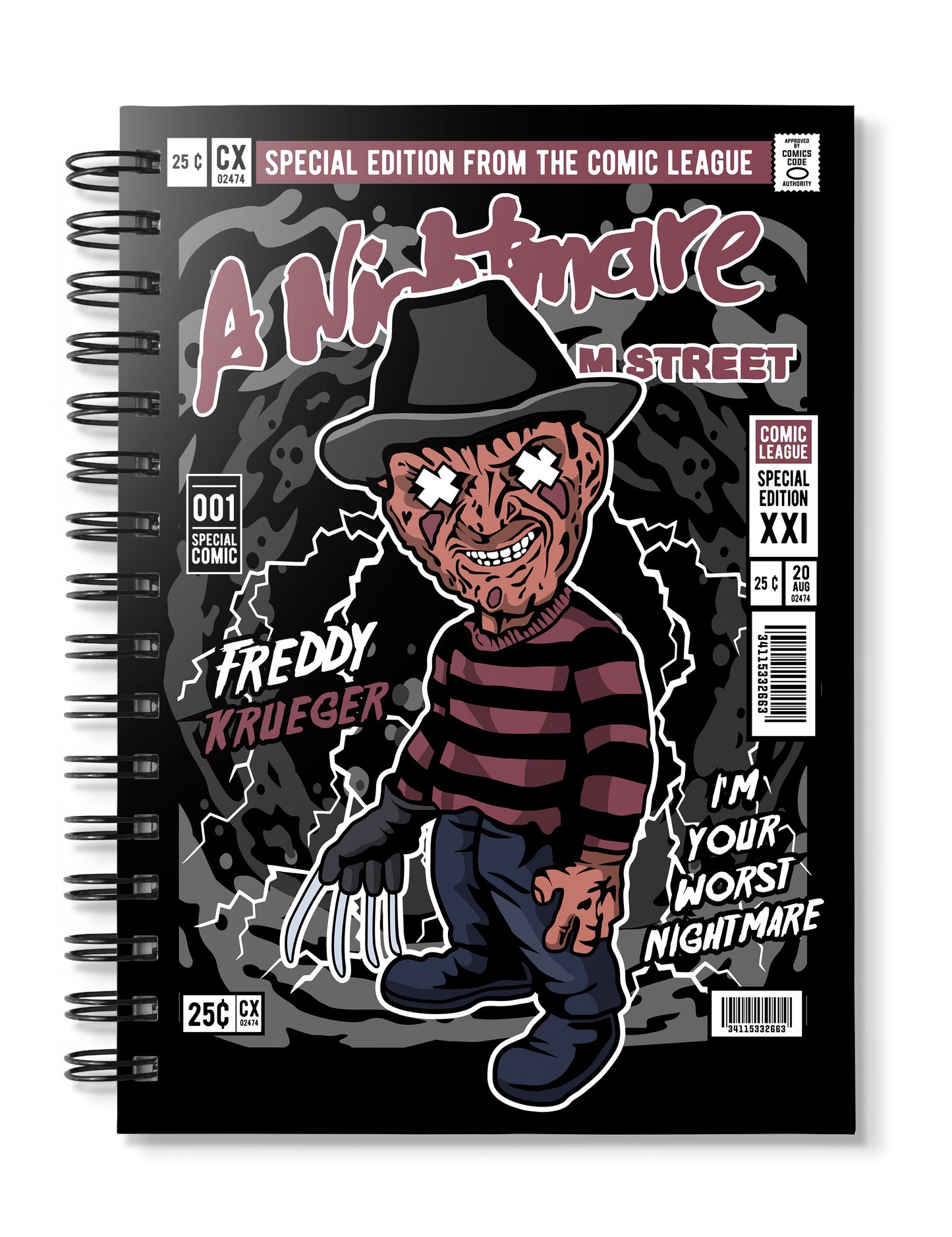 Freddy Krueger pop Art Notebook