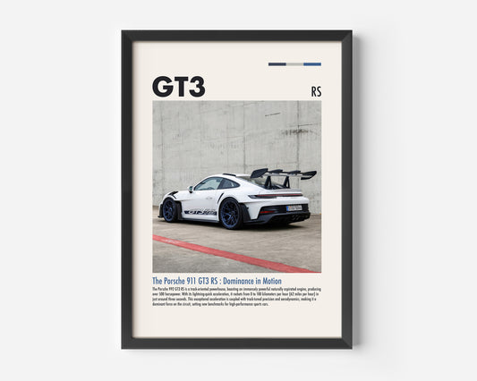 Porsche 911 GT3 RS back Poster