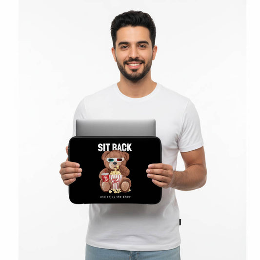 Sit Back Bear Laptop Sleeve