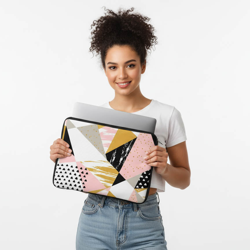 Geometric Glitter Laptop Sleeve