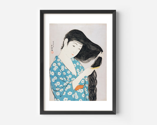 Goyō Hashiguchi Combing Her Hair Poster