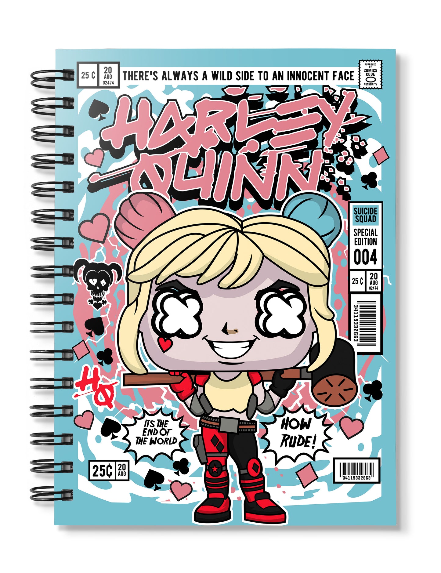 harley quinn pop art notebook