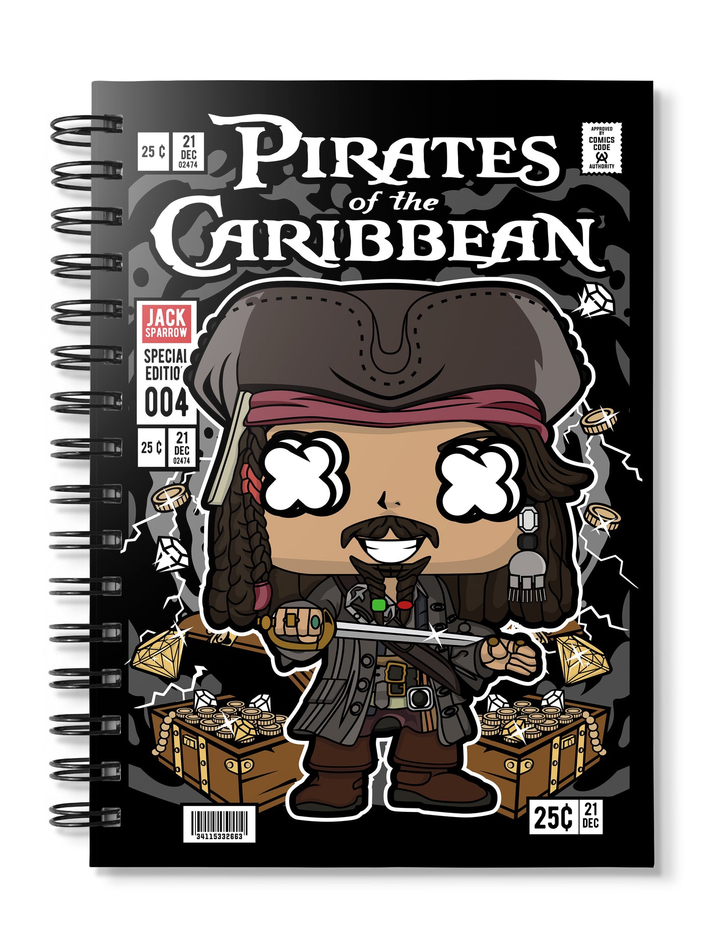 pirates of the caribbean pop art notebook