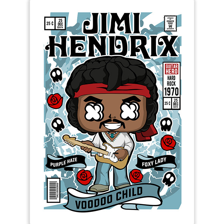 Jimmy Hendrix pop Art Sticker