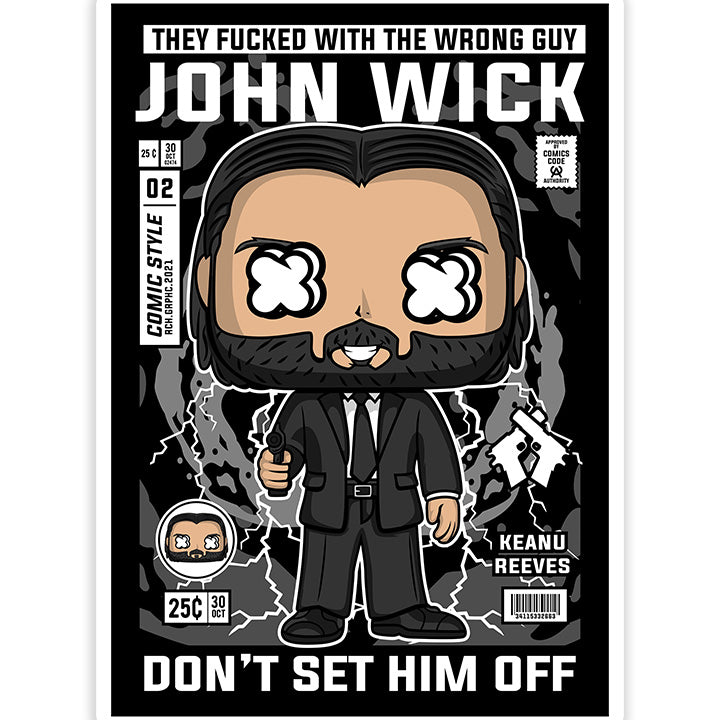 John Wick pop Art Sticker