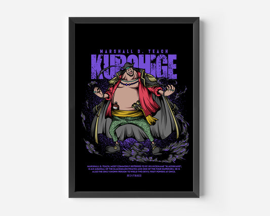 Kurohige one Piece Poster