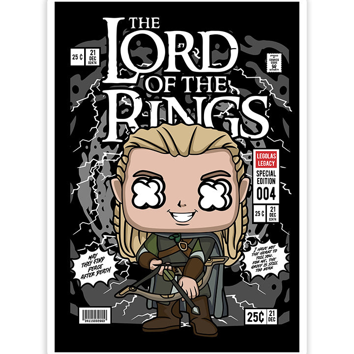 Legolas Lord Of The Rings pop Art Sticker