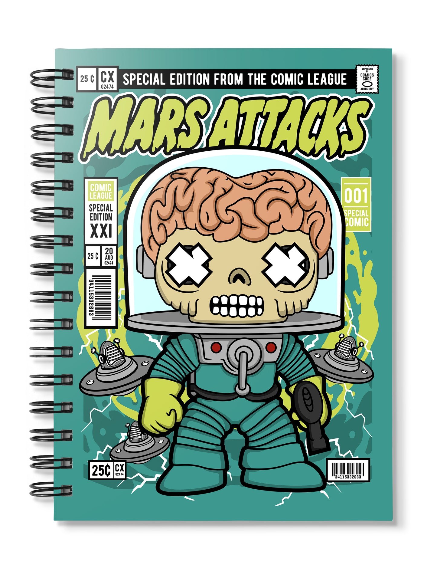 Martian Mars Attacks pop Art Notebook