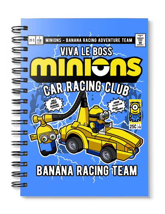 Minions Banana Racing Car Notebook