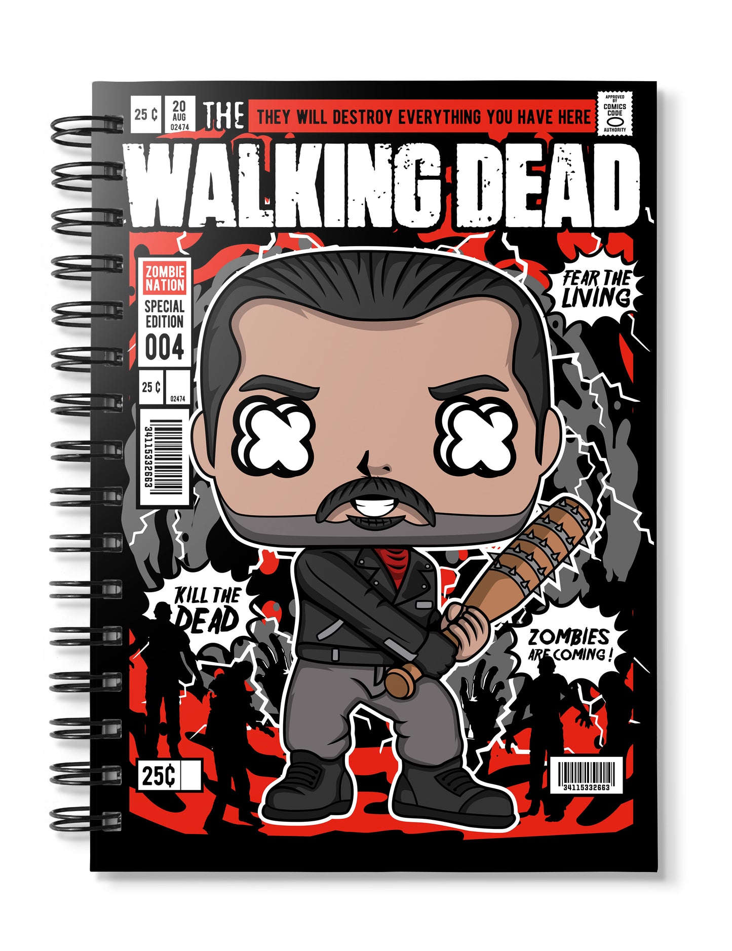 walking dead pop art notebook