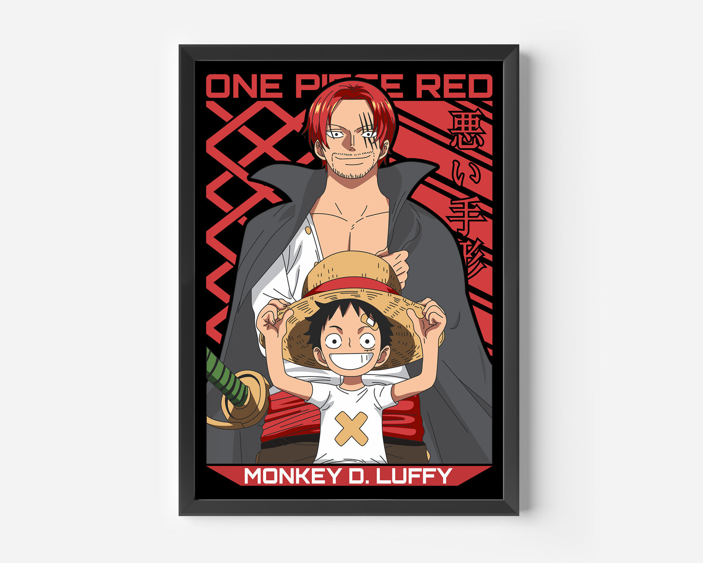 Monkey d Luffy one Piece Red Poster