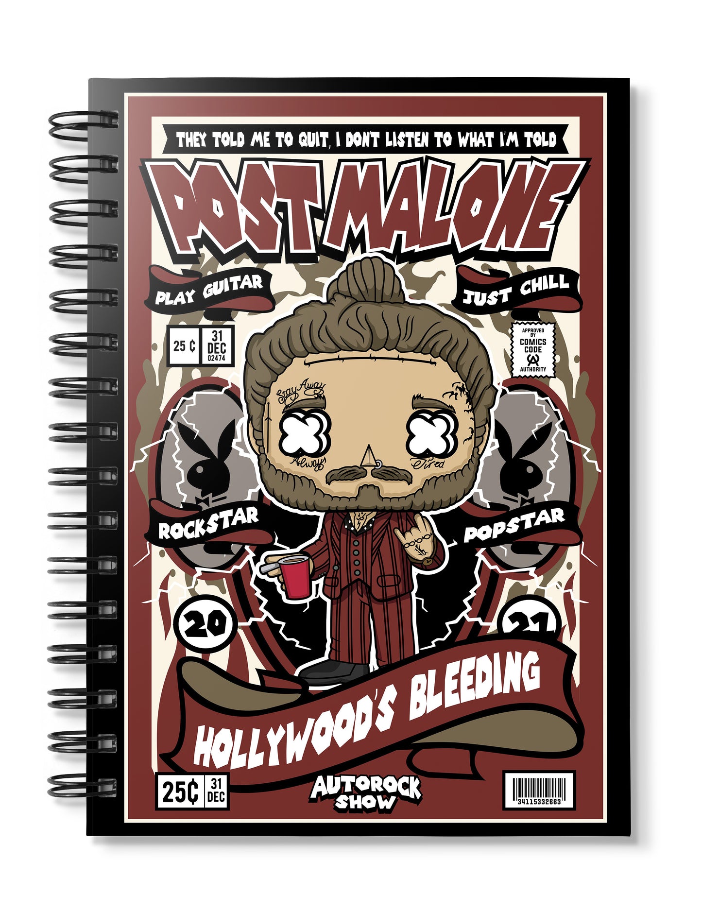 Post Malone Pop Art Notebook