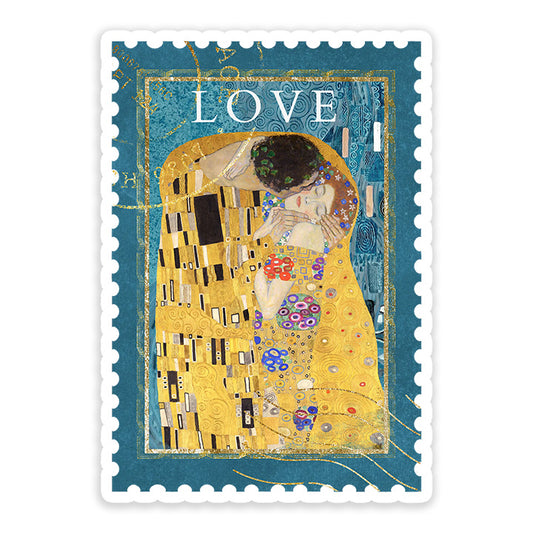 The Kiss postage stamp Gustav Klimt's Sticker
