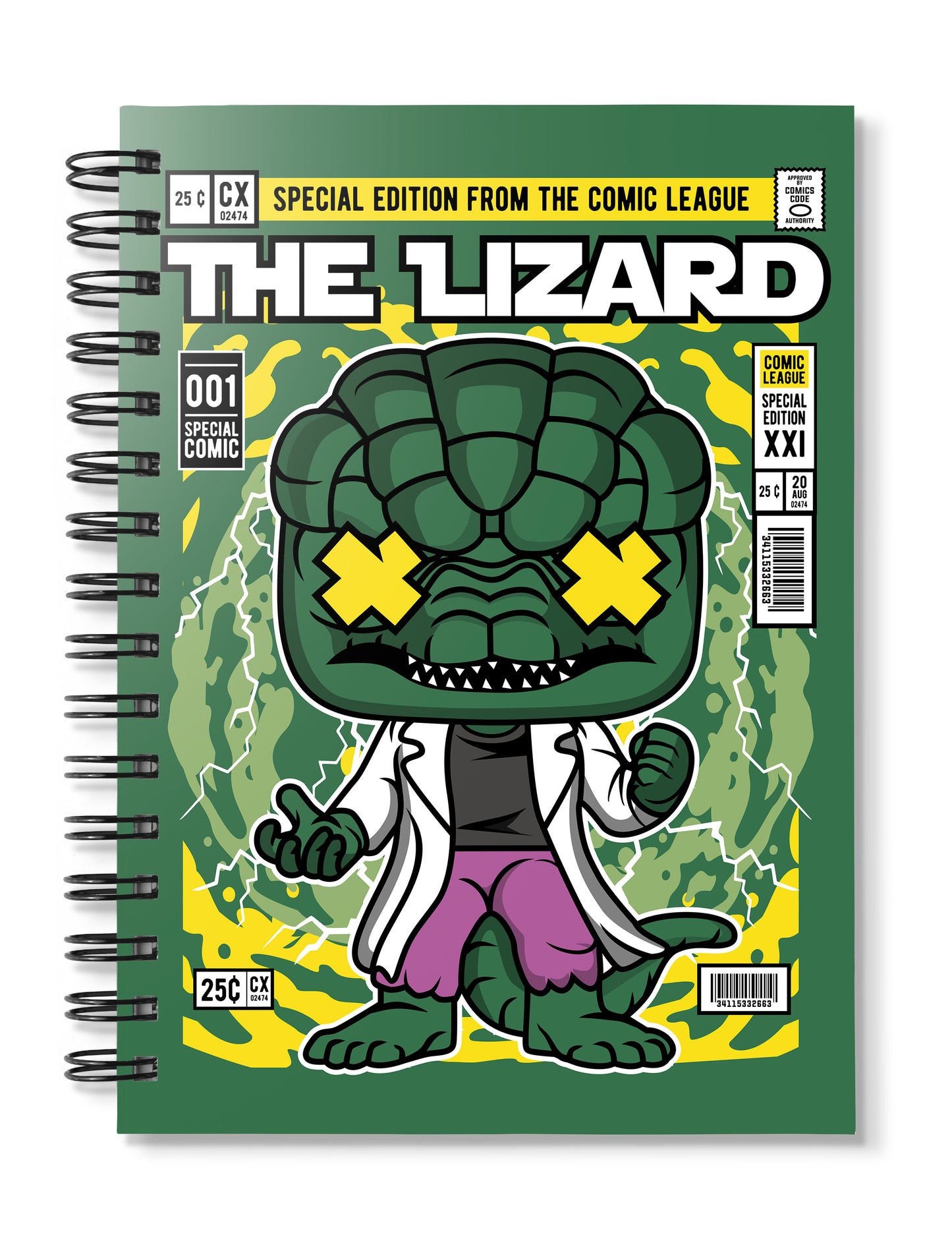 The Lizard Spiderman pop Art Notebook